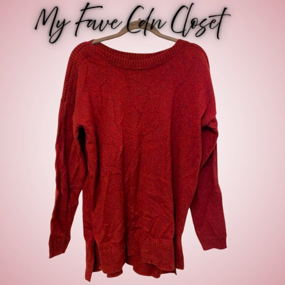 Old Navy Long Knit Red Sweater Ladies L - Picture 4 of 7